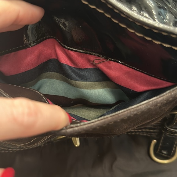 Coach Legacy Garcia Shoulder Bag, Brown Leather and Patent Leather, EUC - Picture 12 of 13